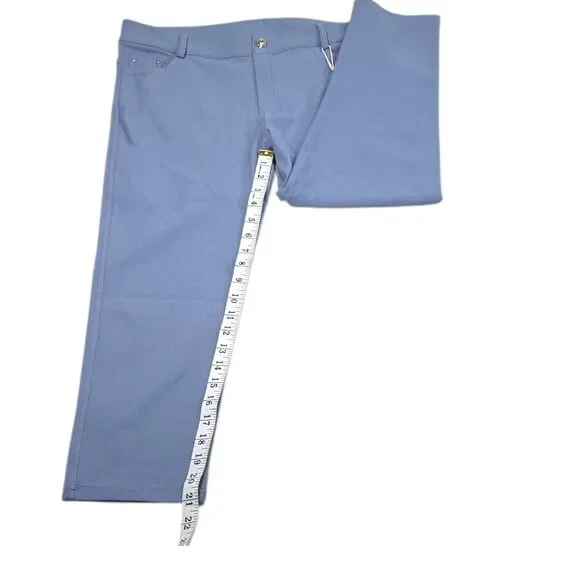 Yelete Slate Grey 5-Pocket Skinny Jeggings Stretch Pull On Cotton Blend Womens L - Picture 5 of 9